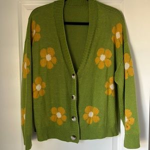 Shein Curve 2X flower cardigan